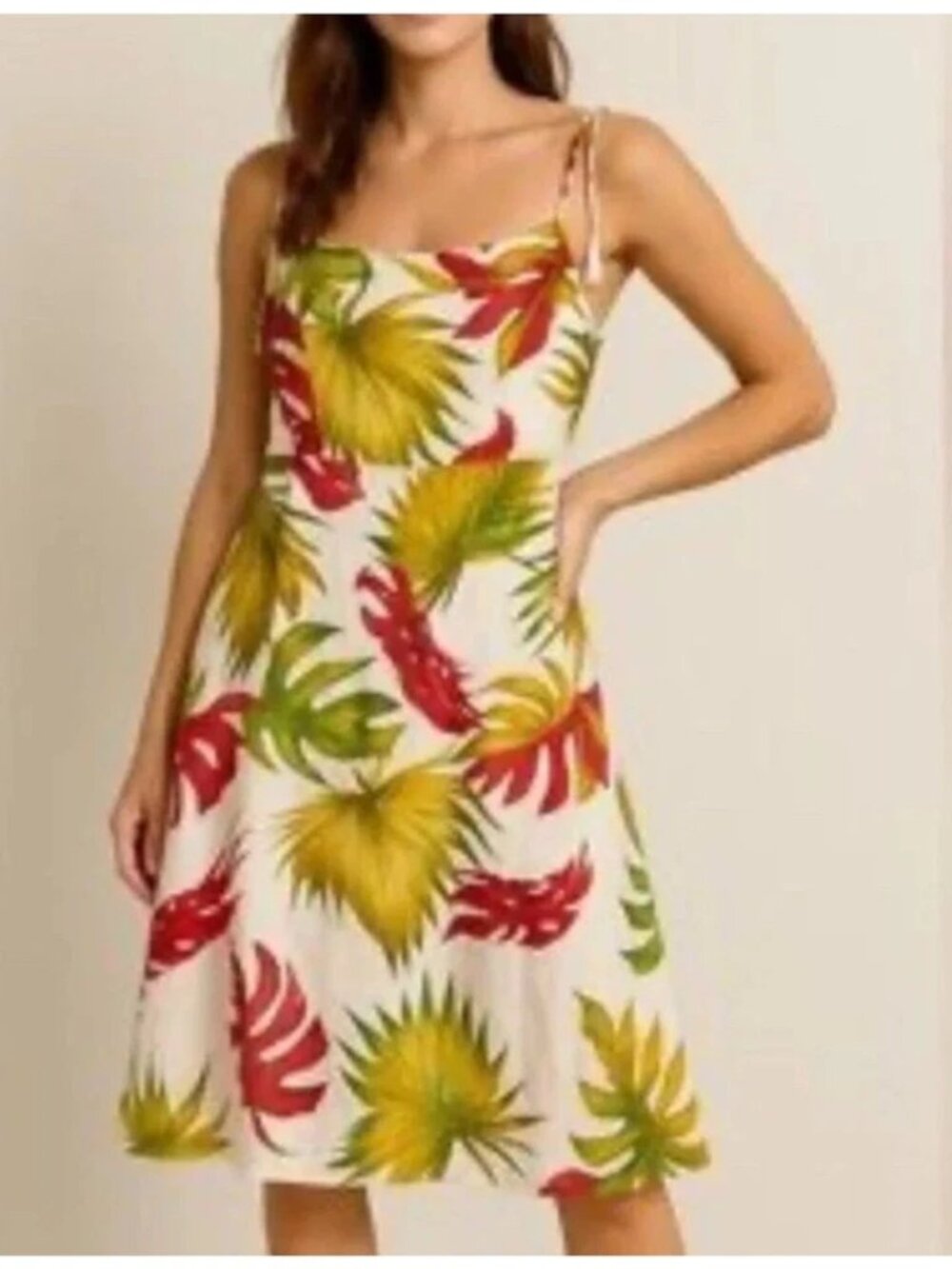 House of Harlow Cut Out Smocked Back Bead Tassel Midi Dress